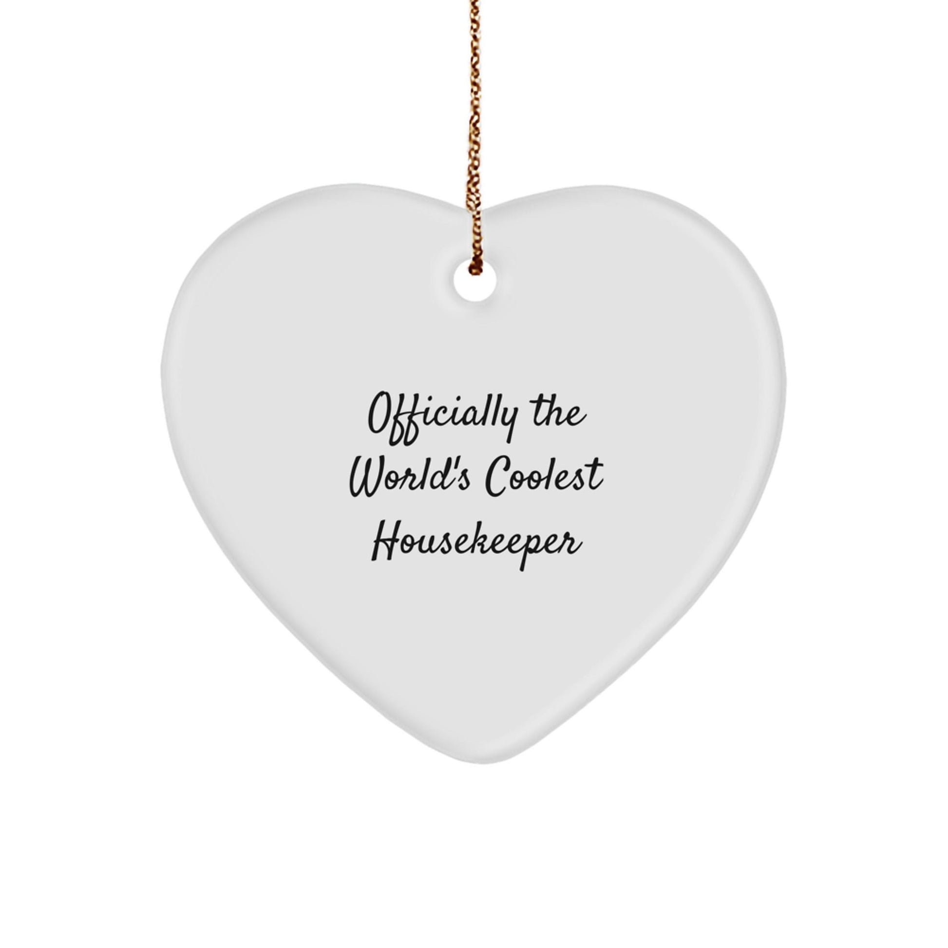 Funny Housekeeper Gifts from Friends - Heart Ornament Officially The World's Coolest Housekeeper for Christmas - The Buy Boom