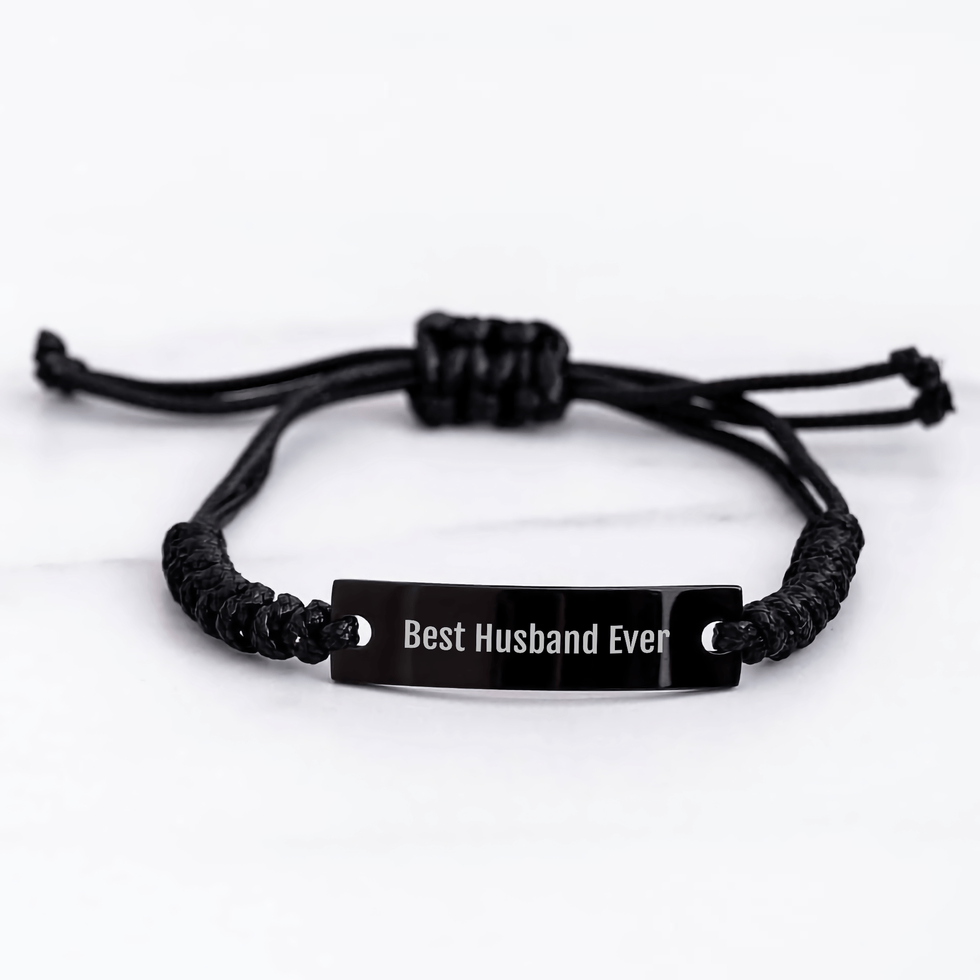Funny Husband Gifts Best Husband Ever Rope Bracelet Adjustable Black Stainless Steel Graduation Unique Gifts from Men to Husband - The Buy Boom