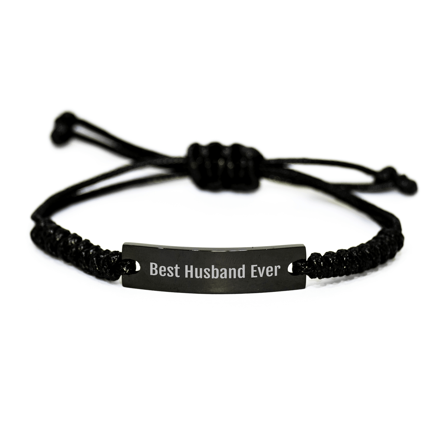Funny Husband Gifts Best Husband Ever Rope Bracelet Adjustable Black Stainless Steel Graduation Unique Gifts from Men to Husband - The Buy Boom