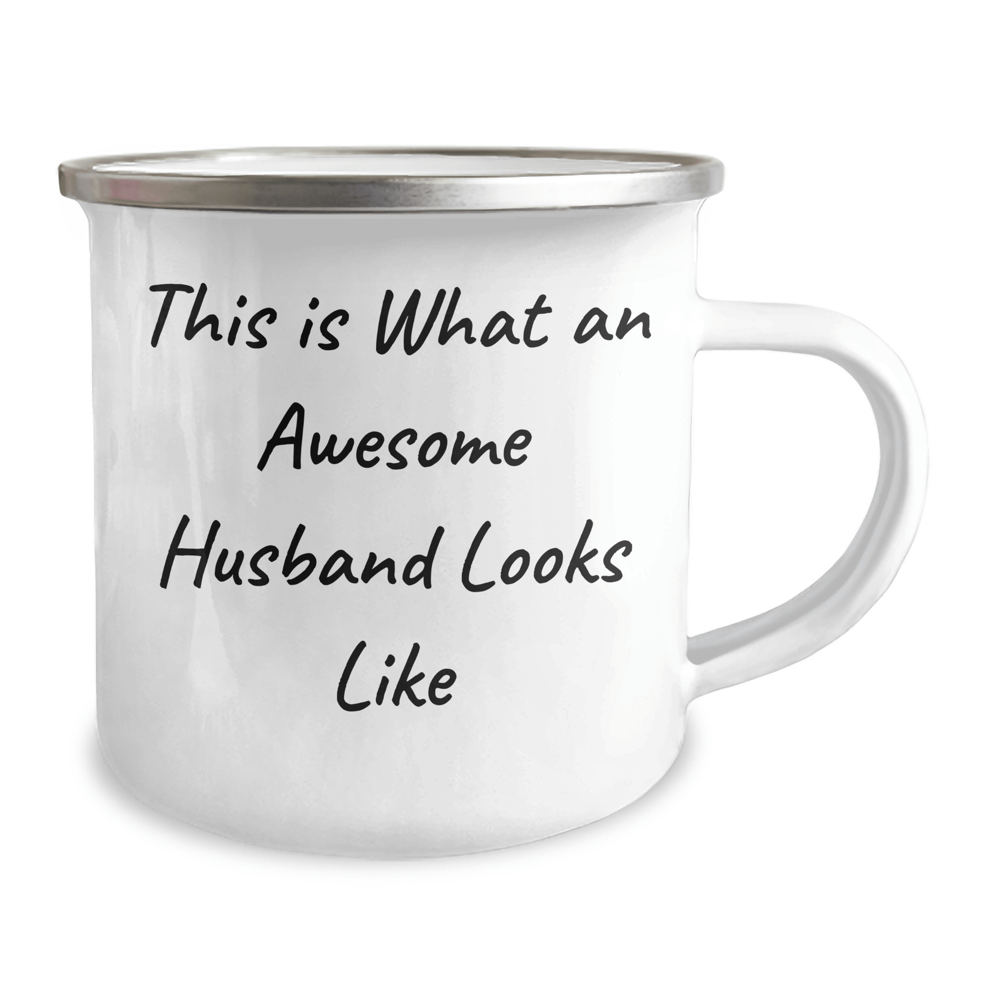 Funny Husband Gifts: 'This Is What An Awesome Husband Looks Like' Camping Mug, 12 oz Stainless Steel with Enamel Finish, Gifts from Men to Husband on Father's Day - The Buy Boom