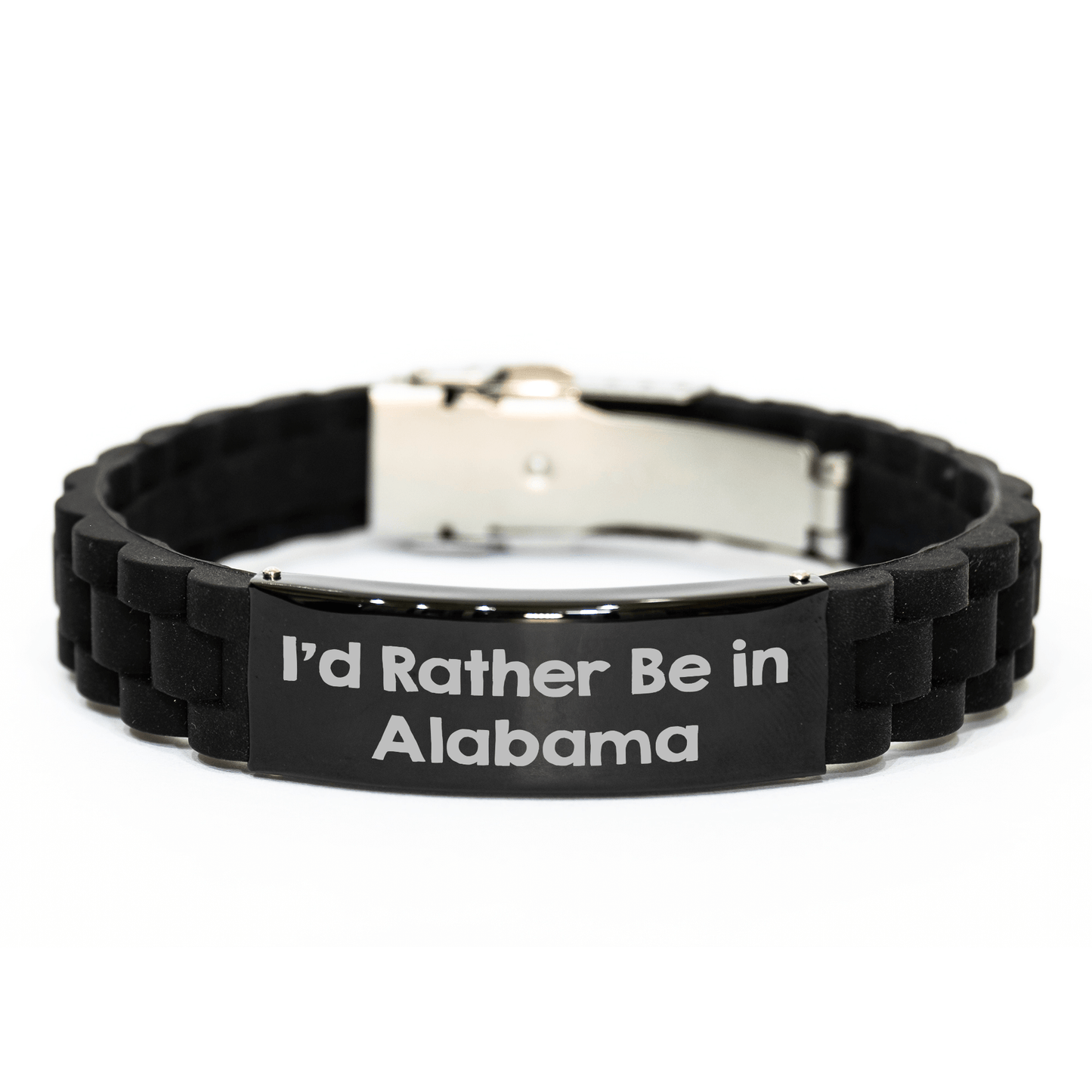Funny 'I'd Rather Be In Alabama' Glide lock Clasp Bracelet Gifts for Men from Alabama, Unique Father's Day Unique Gifts - The Buy Boom