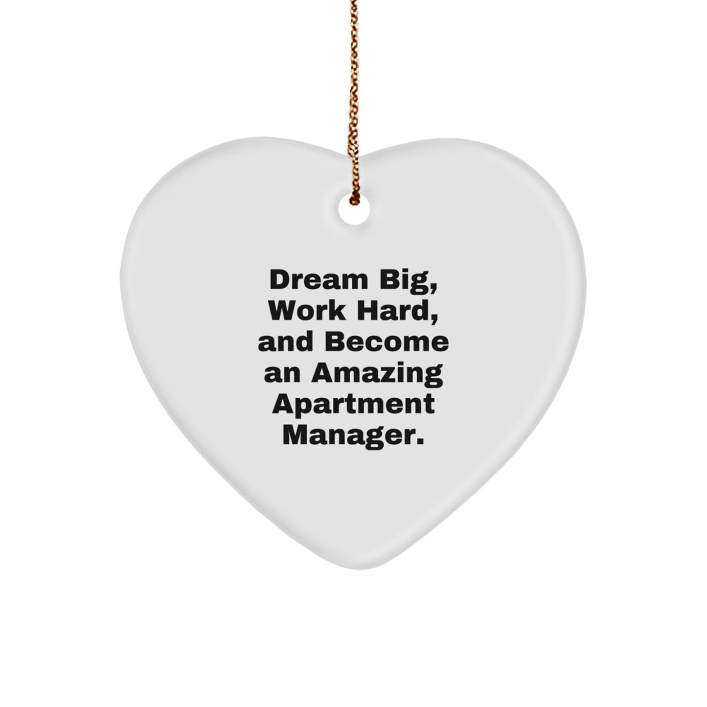 Funny Inspirational Gifts for Apartment Manager Friends or Coworkers - Heart Ornament with Dream Big Quote, Christmas Unique Gifts from Men or Women - The Buy Boom