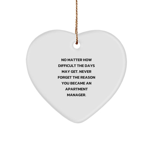 Funny Inspirational Gifts for Apartment Managers from Friends and Family - Heart Ornament with Quote - The Buy Boom