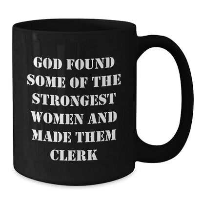 Funny Inspirational Gifts for Clerk Women Friends from Men with Clerk Black Coffee Mug, Christmas Unique Ideas for Clerk Family Coworkers - The Buy Boom