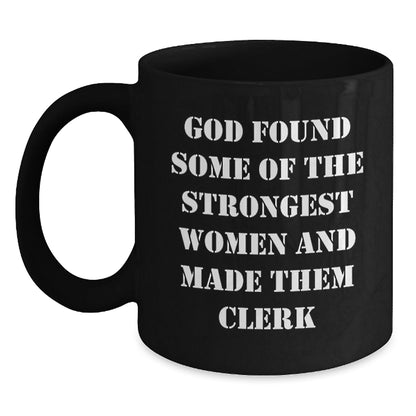 Funny Inspirational Gifts for Clerk Women Friends from Men with Clerk Black Coffee Mug, Christmas Unique Ideas for Clerk Family Coworkers - The Buy Boom
