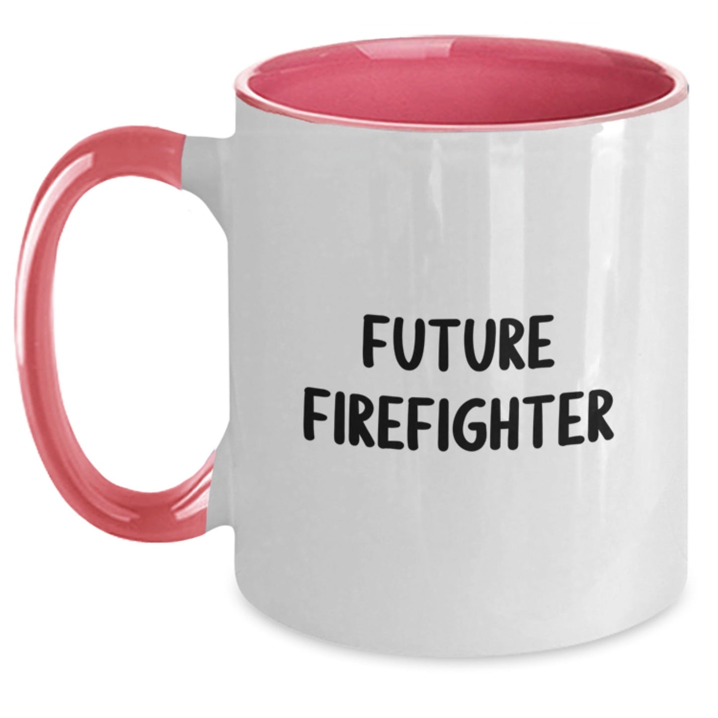 Funny Inspirational Gifts for Future Firefighters from Friends and Family - Two Tone Coffee Mug - Black and White, Red and White, Navy and White, Pink and White - The Buy Boom
