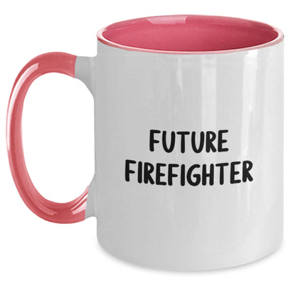 Funny Inspirational Gifts for Future Firefighters from Friends and Family - Two Tone Coffee Mug - Black and White, Red and White, Navy and White, Pink and White - The Buy Boom