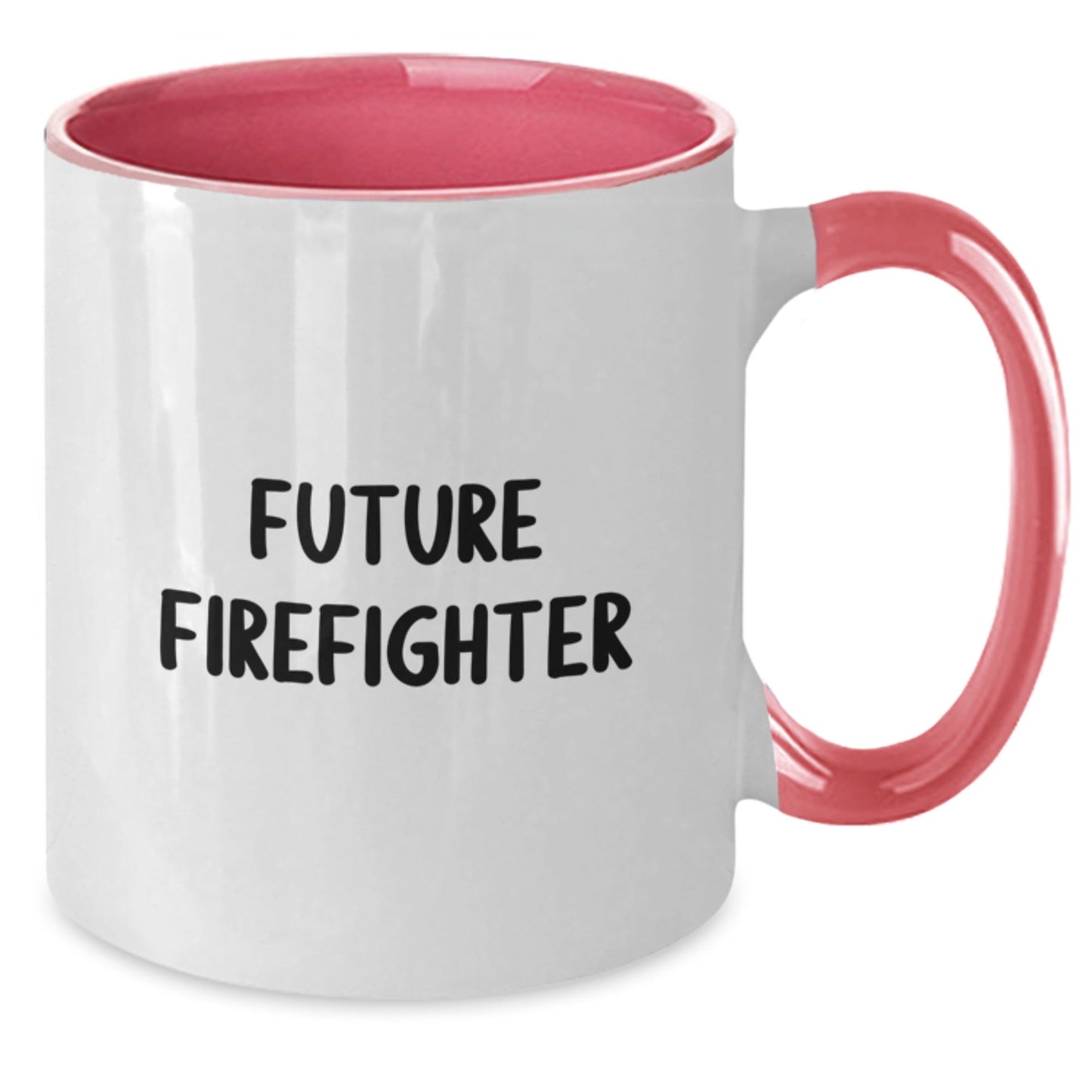 Funny Inspirational Gifts for Future Firefighters from Friends and Family - Two Tone Coffee Mug - Black and White, Red and White, Navy and White, Pink and White - The Buy Boom