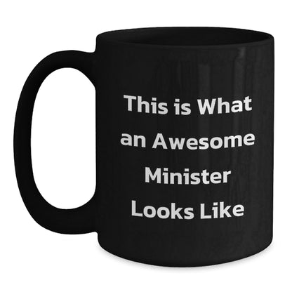 Funny Inspirational Gifts for Minister from Men to Friends, Black Coffee Mug for Graduation - The Buy Boom