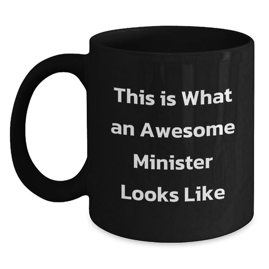 Funny Inspirational Gifts for Minister from Men to Friends, Black Coffee Mug for Graduation - The Buy Boom