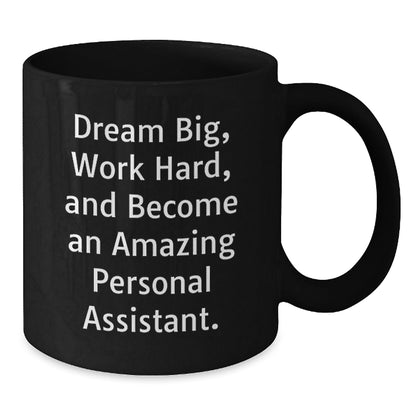 Funny Inspirational Gifts for Personal Assistant from Family, Black Coffee Mug for Christmas Morning Routine - The Buy Boom