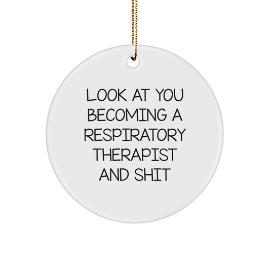 Funny Inspirational Gifts for Respiratory Therapist Friends - Christmas Unique Circle Ornament from Family - The Buy Boom