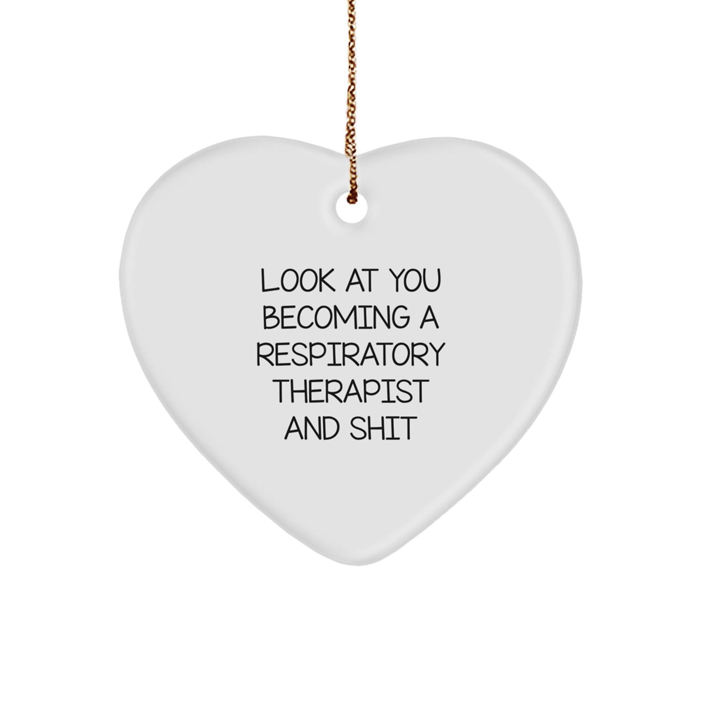 Funny Inspirational Gifts for Respiratory Therapist, Heart Ornament with Look At You Becoming A Respiratory Therapist And Shit Quote, Christmas Unique Gifts from Friends - The Buy Boom