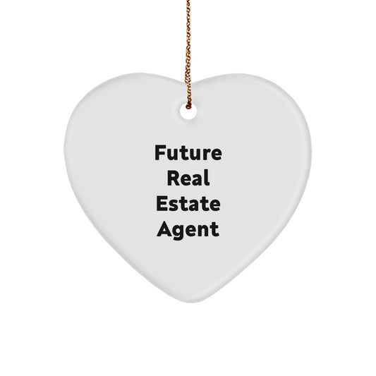 Funny Inspirational Gifts from Family to Future Real Estate Agent Christmas Unique Ornaments Heart Shaped, Funny Future Real Estate Agent Heart Ornament Gifts for Men - The Buy Boom
