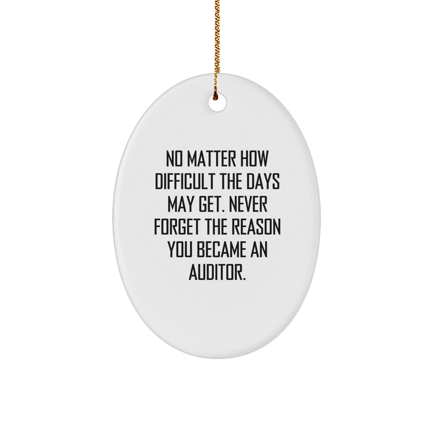 Funny Inspirational Gifts from Men to Family Auditor Friends Christmas Oval Ornament, Oval Ornament for Auditor, Funny Quote Auditor Gift, Christmas Unique Gifts for Auditor - The Buy Boom