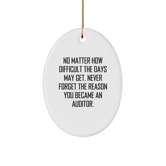 Funny Inspirational Gifts from Men to Family Auditor Friends Christmas Oval Ornament, Oval Ornament for Auditor, Funny Quote Auditor Gift, Christmas Unique Gifts for Auditor - The Buy Boom
