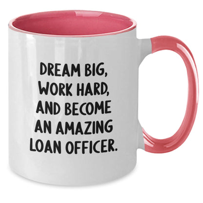 Funny Inspirational Loan Officer Gifts from Friends and Family - Two Tone Coffee Mug with Dream Big Quote - The Buy Boom