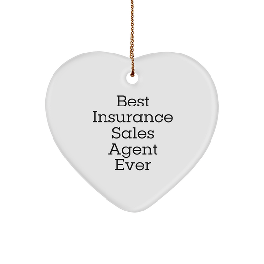 Funny Insurance Sales Agent Gifts, Best Insurance Sales Agent Ever Heart Ornament, Christmas Unique Gifts from Friends to Insurance Sales Agent - The Buy Boom