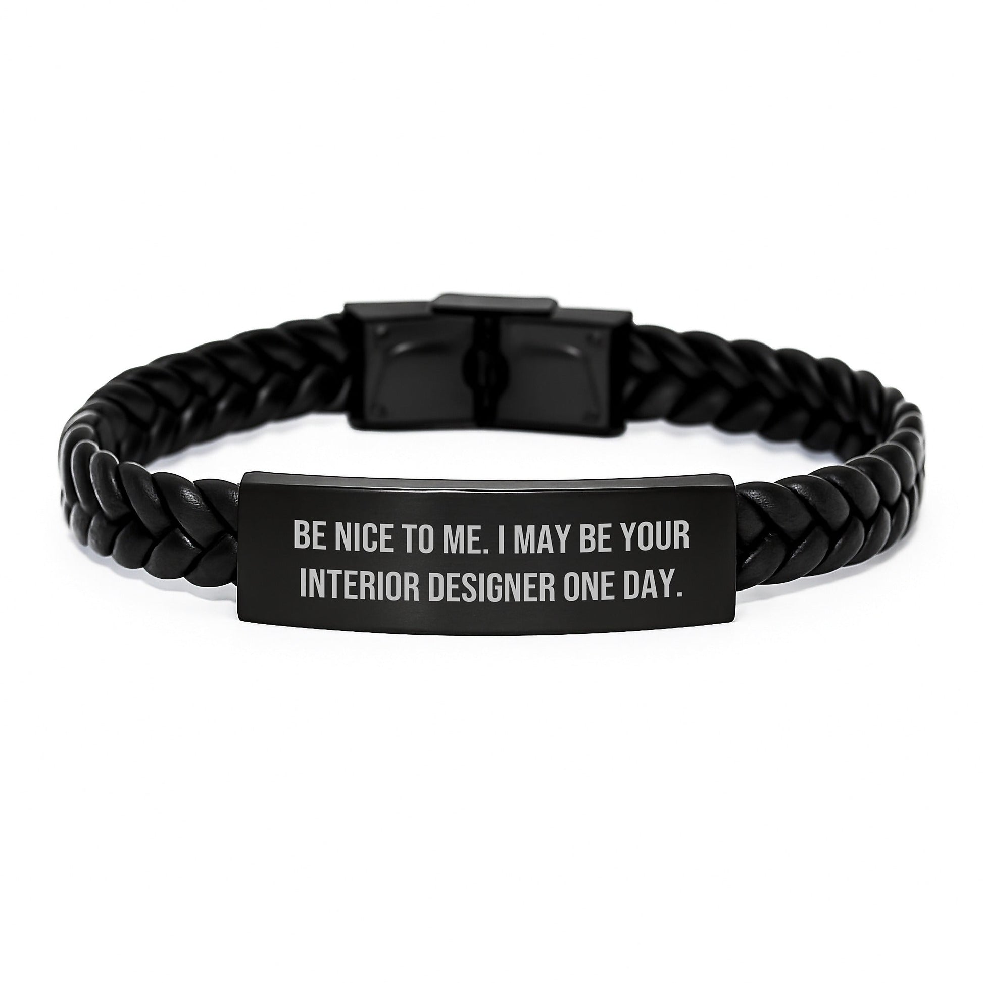 Funny Interior Designer Gifts for Friends, Interlaced Leather Bracelet, Be Nice To Me - Unique Christmas Memorable Presents from Friends to Family - The Buy Boom