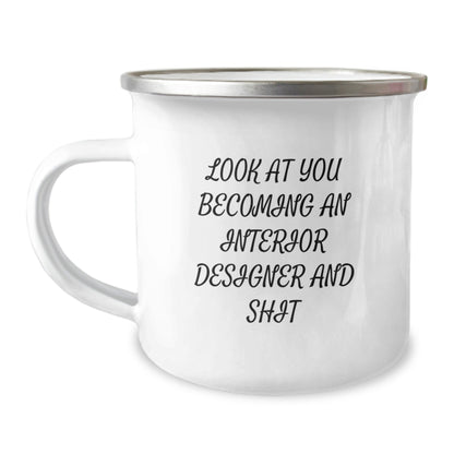 Funny Interior Designer Gifts for Him - Camping Mug with Inspirational Quote from Friends and Family - The Buy Boom