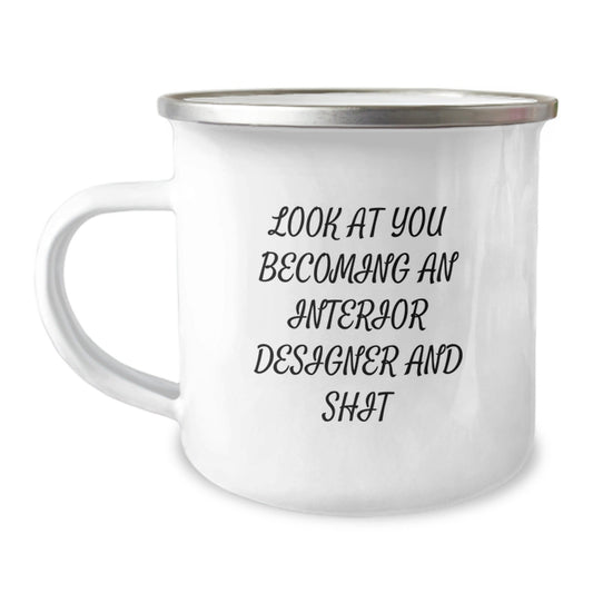 Funny Interior Designer Gifts for Him - Camping Mug with Inspirational Quote from Friends and Family - The Buy Boom