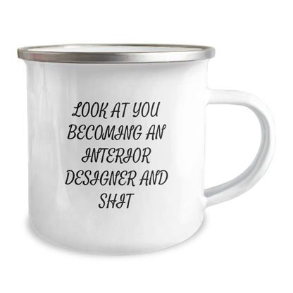 Funny Interior Designer Gifts for Him - Camping Mug with Inspirational Quote from Friends and Family - The Buy Boom