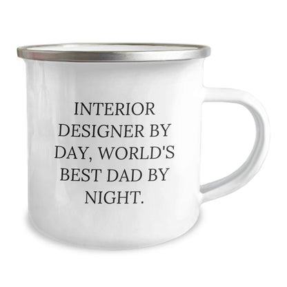 Funny Interior Designer Gifts for Men, Camping Mug for Birthday, Interior Designer By Day, World's Best Dad By Night., Gifts from Friends to Family - The Buy Boom