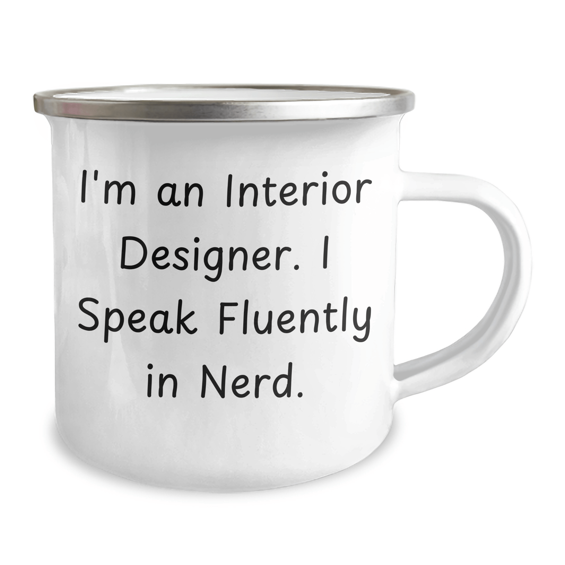 Funny Interior Designer Gifts for Men from Coworkers, Unique Camping Mug for Graduation, 'I'm An Interior Designer. I Speak Fluently In genius.' Quote - The Buy Boom