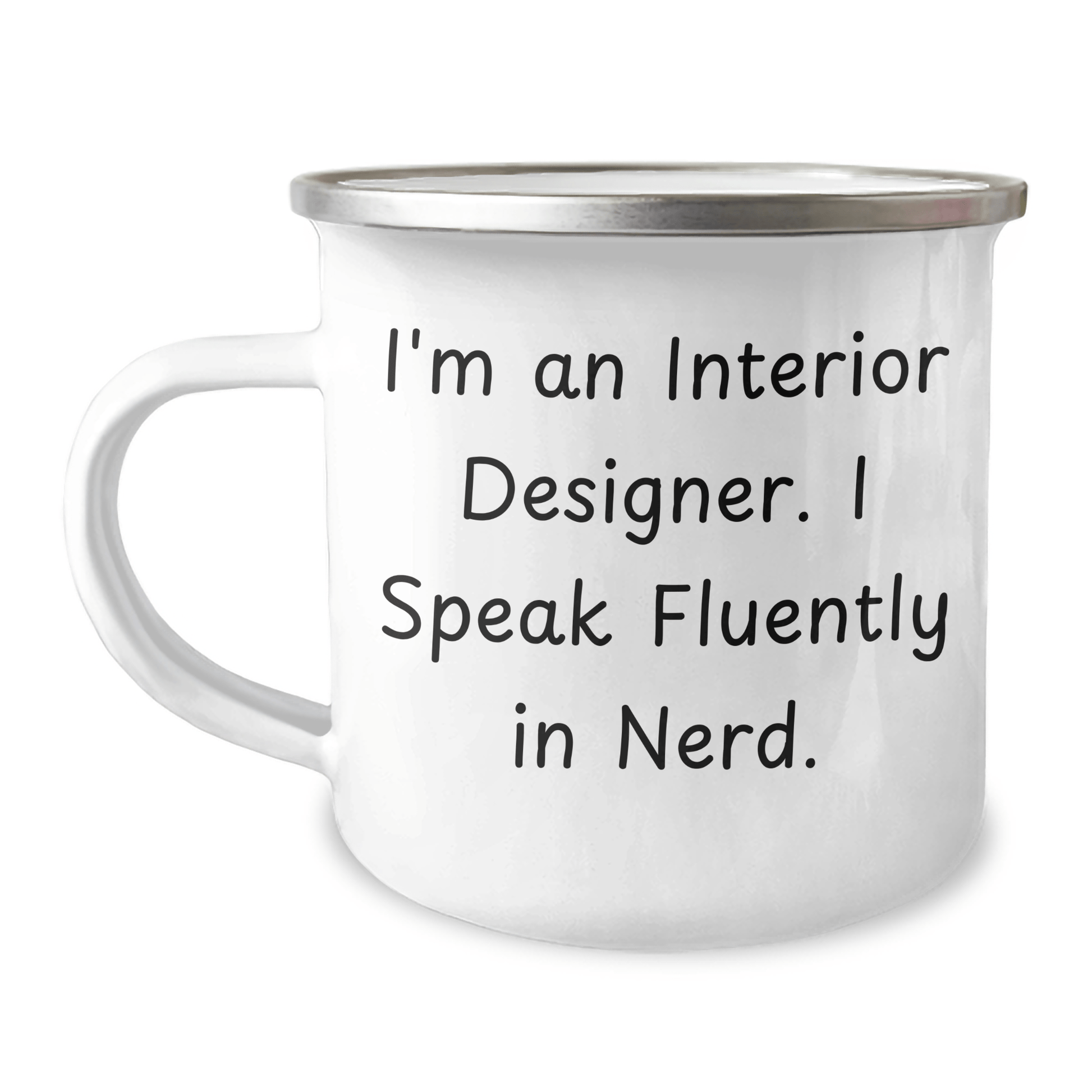 Funny Interior Designer Gifts for Men from Coworkers, Unique Camping Mug for Graduation, 'I'm An Interior Designer. I Speak Fluently In genius.' Quote - The Buy Boom