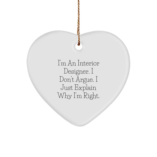 Funny Interior Designer Gifts, Heart Ornament for Interior Designer Friends, Gifts from Interior Designer Lover for Christmas Unique Gifts - The Buy Boom
