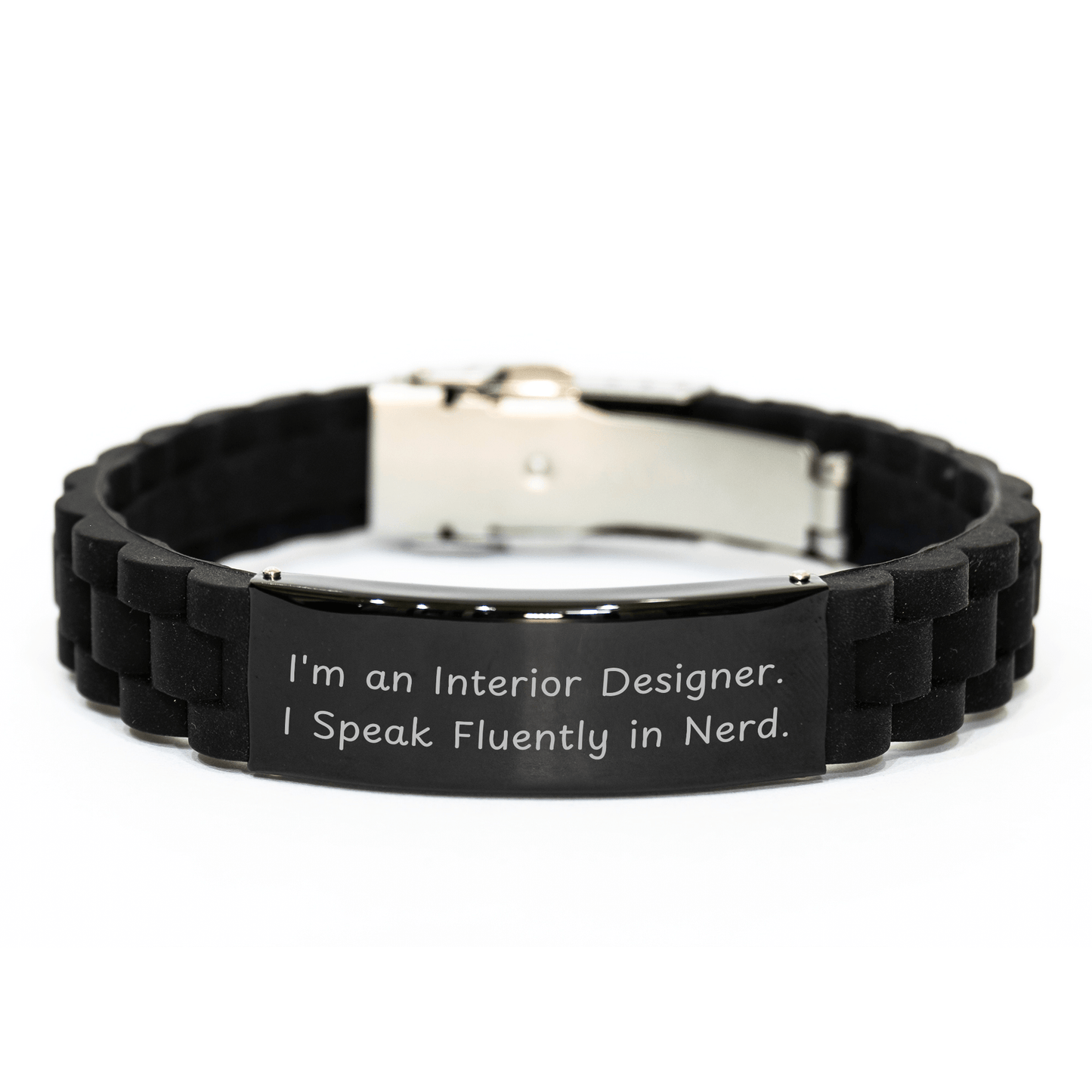 Funny Interior Designer Gifts, I'm An Interior Designer. I Speak Fluently In genius., Glide lock Clasp Bracelet for Graduation, Gifts from Friends to Interior Designer - The Buy Boom