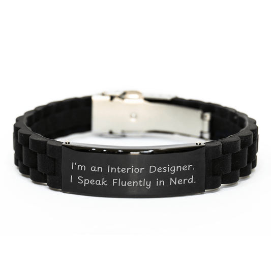 Funny Interior Designer Gifts, I'm An Interior Designer. I Speak Fluently In genius., Glide lock Clasp Bracelet for Graduation, Gifts from Friends to Interior Designer - The Buy Boom