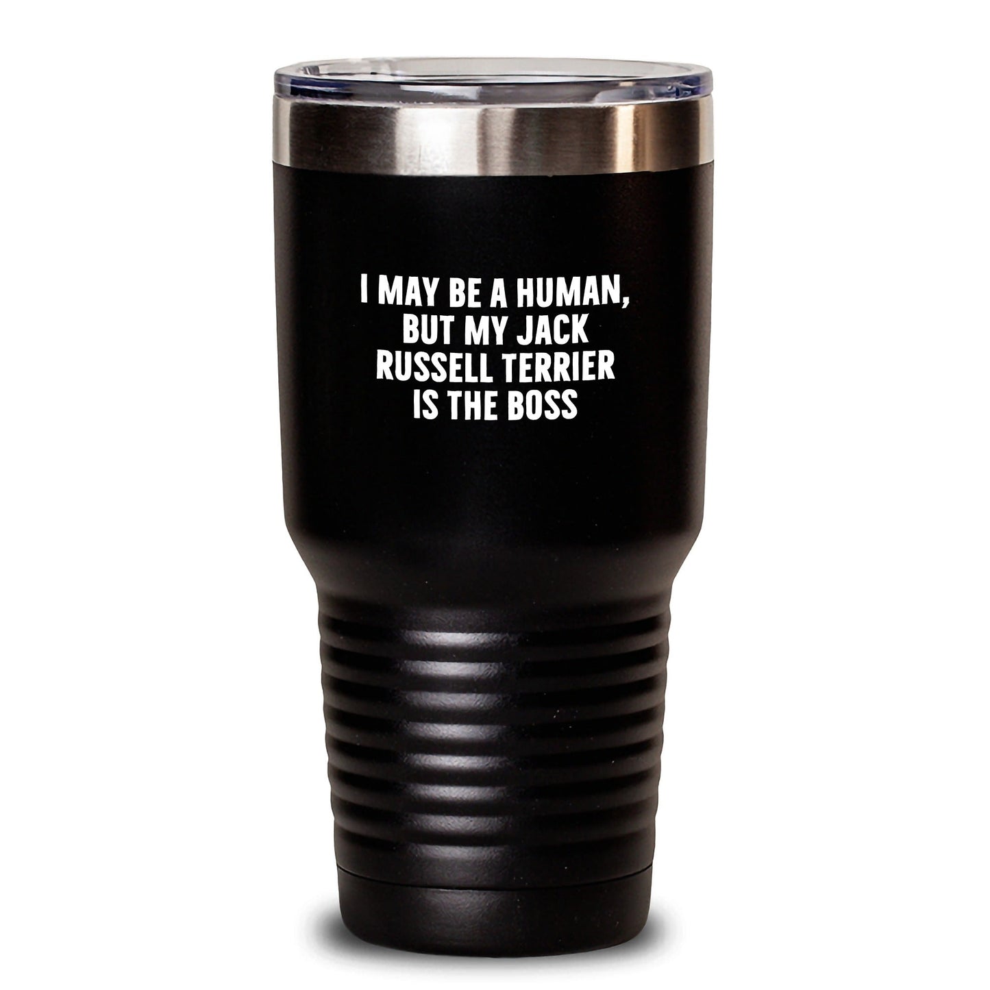Funny Jack Russell Terrier Dog Gifts from Friends for Birthday, 'I May Be A Human, But My Jack Russell Terrier Is The Boss' Tumbler, Perfect for Your Best Friend, Coworker, or Family Member - The Buy Boom