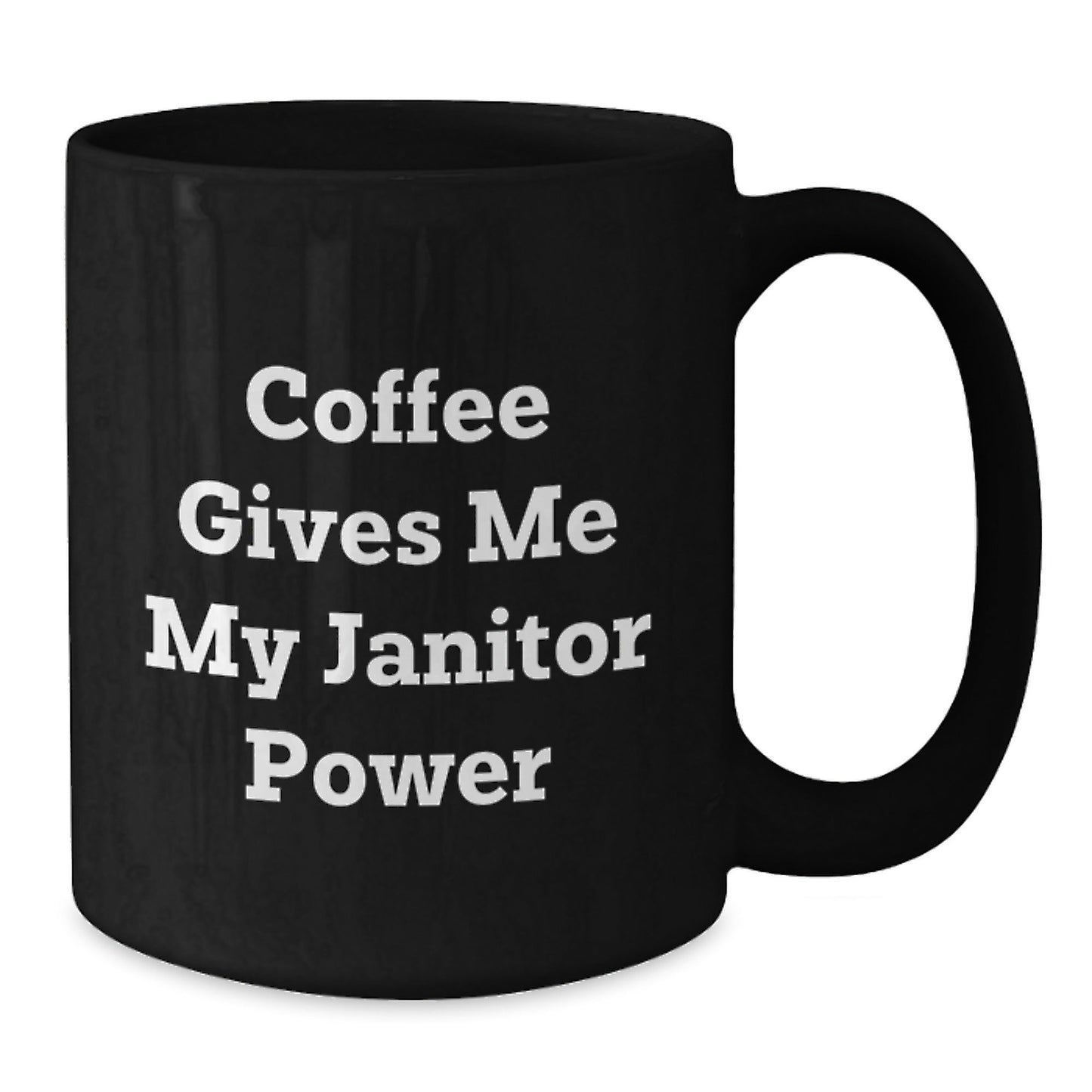 Funny Janitor Gifts, Birthday Unique Gifts for Janitors, Black Coffee Mug with 'Coffee Gives Me My Janitor Power' Quote, Gifts from Friends to Coworkers - The Buy Boom