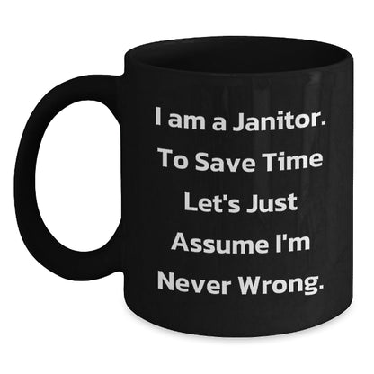 Funny Janitor Gifts, Christmas Unique Janitor Mugs, 11oz or 15oz Black Coffee Mug, I Am A Janitor Mug - The Buy Boom