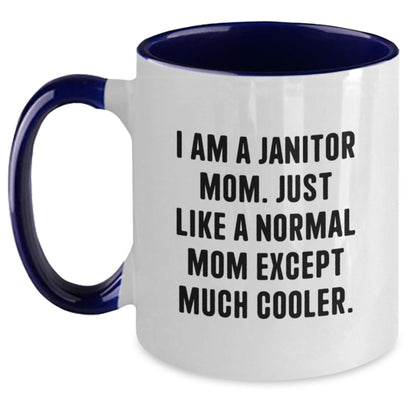 Funny Janitor Gifts for Janitor Mom - I Am A Janitor Mom Two Tone Coffee Mugs Gifts from Friends and Family for Christmas Unique Gifts - The Buy Boom