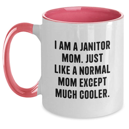 Funny Janitor Gifts for Janitor Mom - I Am A Janitor Mom Two Tone Coffee Mugs Gifts from Friends and Family for Christmas Unique Gifts - The Buy Boom