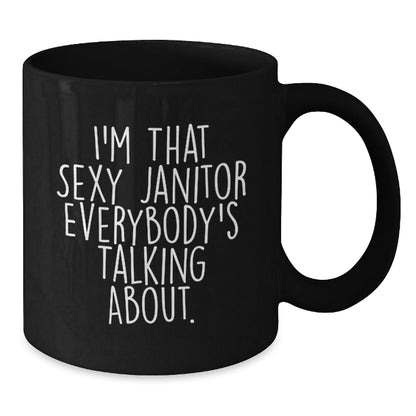 Funny Janitor Gifts for Men, Black Coffee Mug with Sexy Janitor Quote, Perfect for Coworkers or Family - The Buy Boom