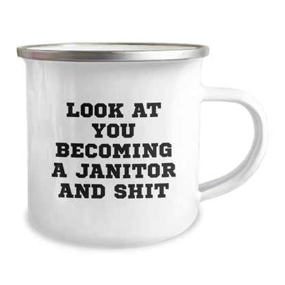 Funny Janitor Gifts from Family, Unique Christmas Unique Gifts for Janitor, Camping Mug with Janitor Quote - The Buy Boom