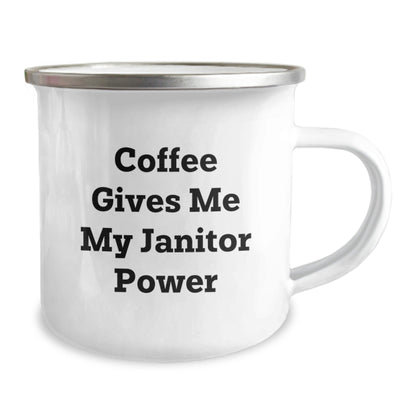 Funny Janitor Gifts from Friends, Birthday Unique Mugs for Janitor, Camping Mug Coffee Lovers Quote - The Buy Boom