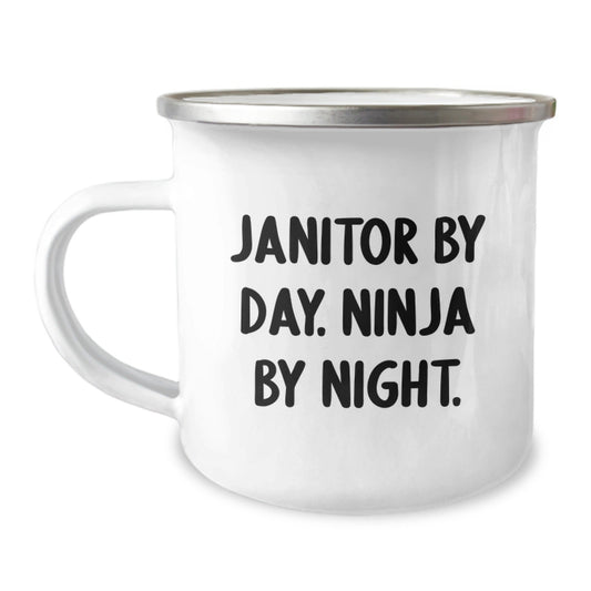 Funny Janitor Gifts from Men, Unique Camping Mug for Janitor By Day. Ninja By Night. Graduation Gifts - The Buy Boom