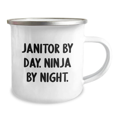 Funny Janitor Gifts from Men, Unique Camping Mug for Janitor By Day. Ninja By Night. Graduation Gifts - The Buy Boom