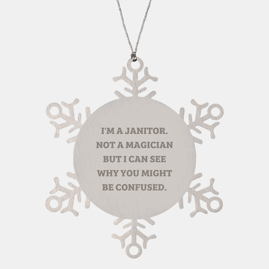 Funny Janitor Gifts: Quotes Snowflake Ornaments for Janitors, Snowflake Ornament, Gifts from Friends to Janitors, Unique Christmas Memorable Presents - The Buy Boom