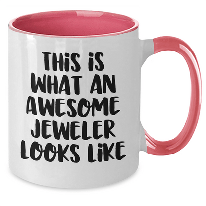 Funny Jeweler Gifts from Men to Awesome Jeweler for Father's Day Two Tone Coffee Mug - The Buy Boom