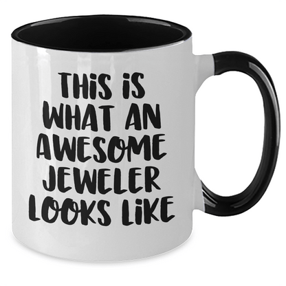 Funny Jeweler Gifts from Men to Awesome Jeweler for Father's Day Two Tone Coffee Mug - The Buy Boom
