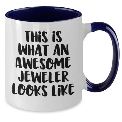 Funny Jeweler Gifts from Men to Awesome Jeweler for Father's Day Two Tone Coffee Mug - The Buy Boom