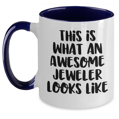 Funny Jeweler Gifts from Men to Awesome Jeweler for Father's Day Two Tone Coffee Mug - The Buy Boom