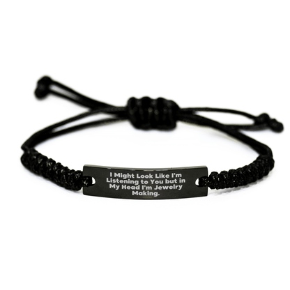 Funny Jewelry Making Quotes Rope Bracelet, Adjustable Black Rope Gift from Jewelry Makers to Makers for Father's Day - The Buy Boom