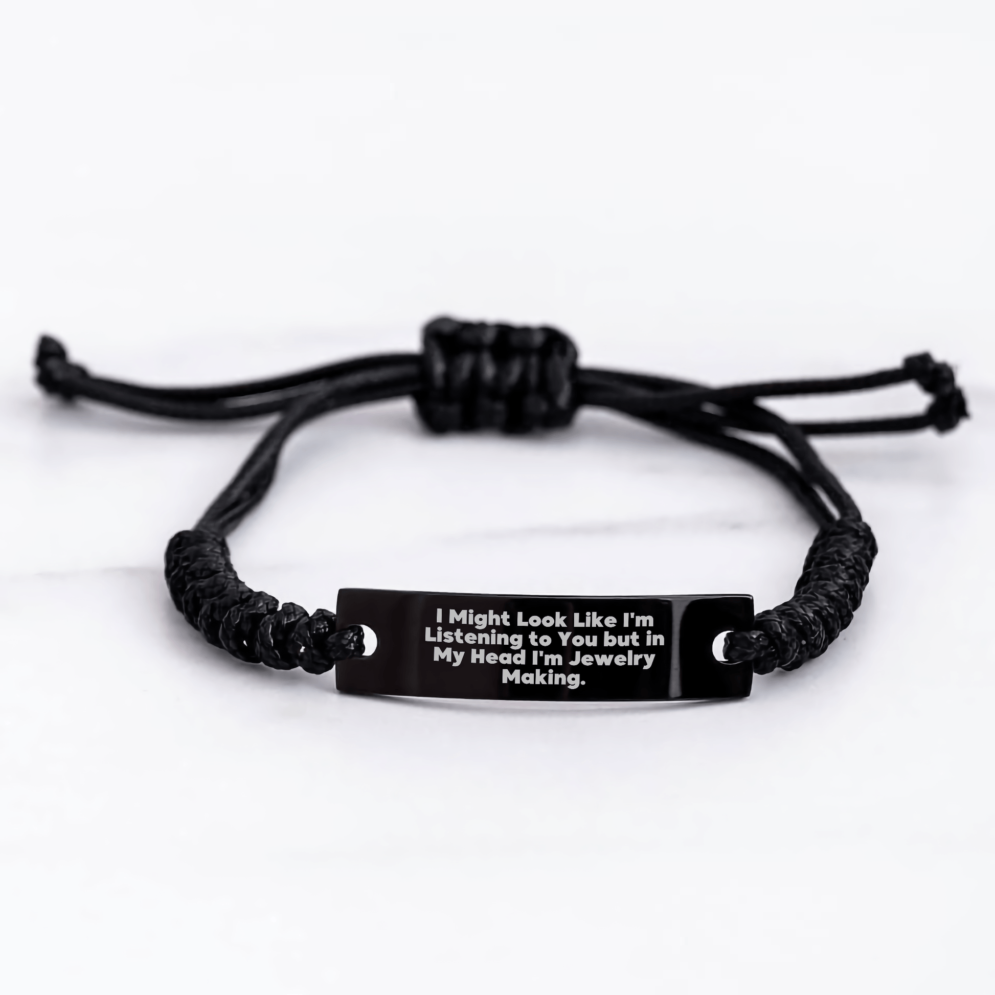 Funny Jewelry Making Quotes Rope Bracelet, Adjustable Black Rope Gift from Jewelry Makers to Makers for Father's Day - The Buy Boom