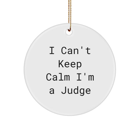 Funny Judge Gifts for Men - I Can't Keep Calm I'm A Judge Christmas Circle Ornament - Unique Judge Decorations for Judges from Friends - The Buy Boom
